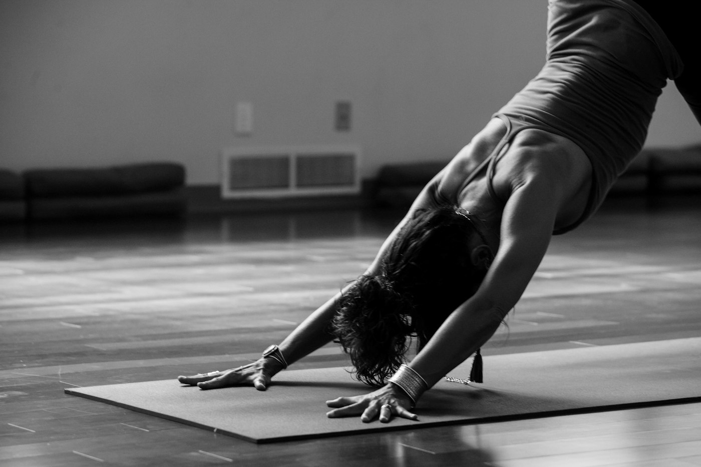 Mat practice with calm focus