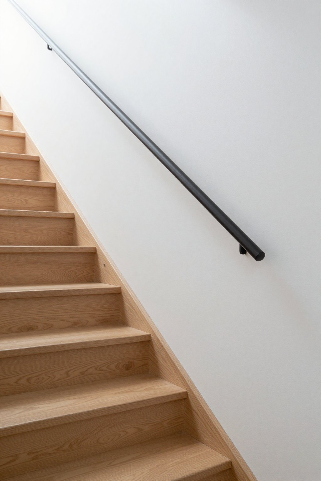 Converted town interior showing a new stair and open plan living space