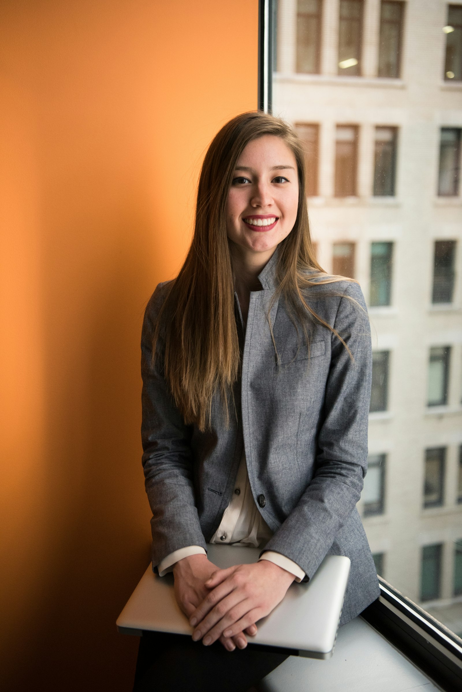 Portrait of a founder in soft window light