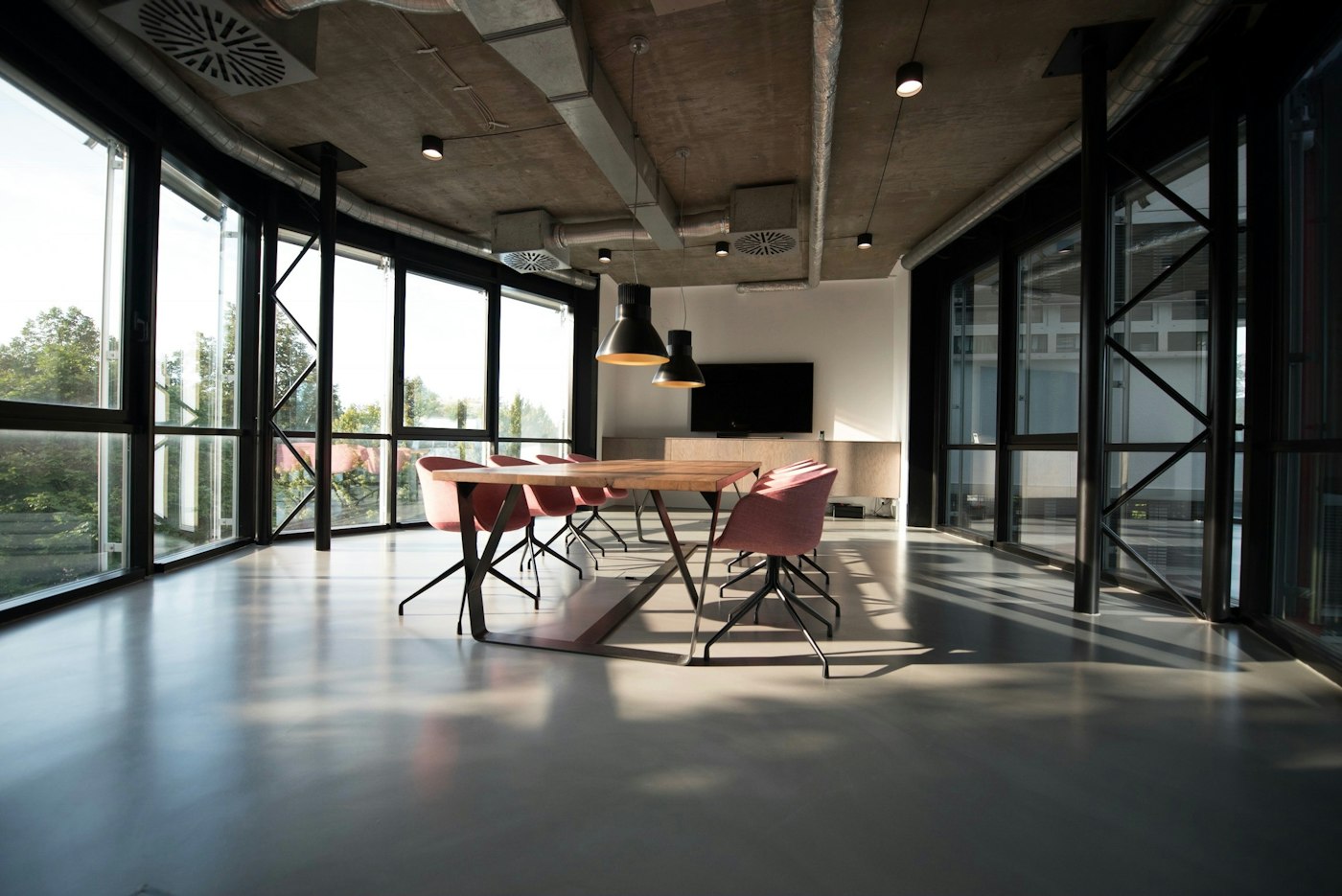 Minimal desk with print samples