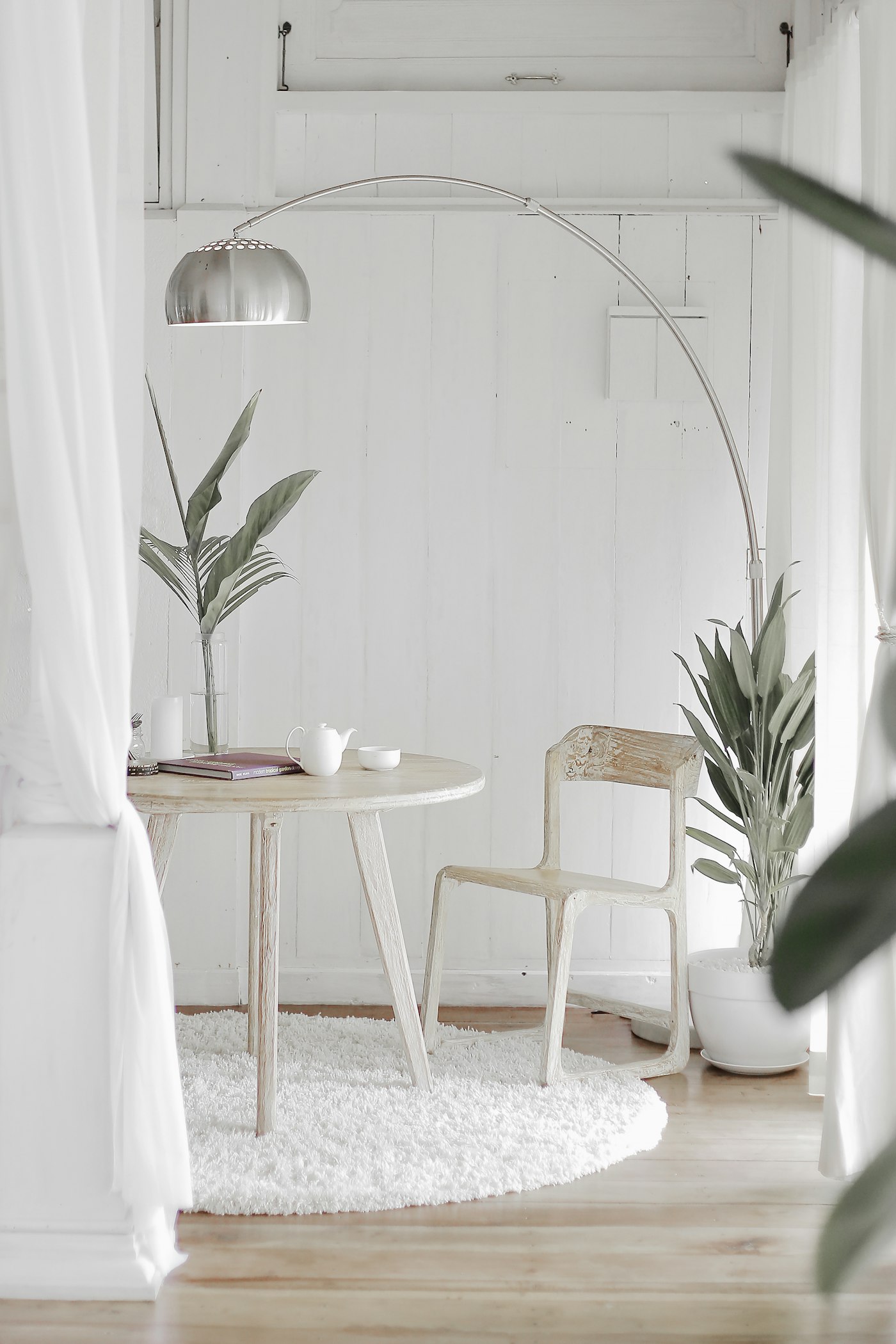 Ceramic vessels in window light