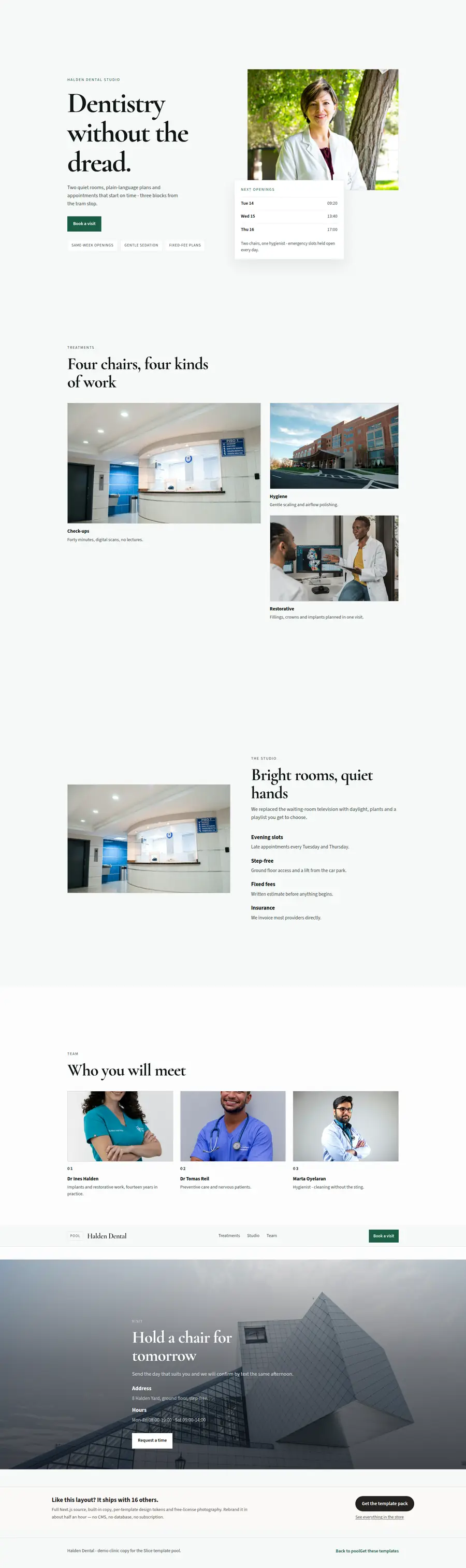 Halden Dental full-page preview